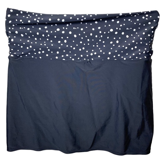 Swan Hi Waist Beach Swim Skirt Built in underwear Sz 10 Black White Polka Dots - Picture 2 of 15